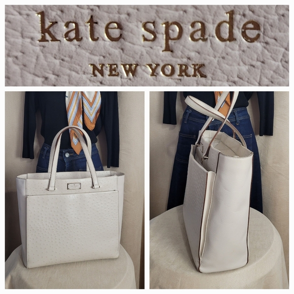 KATE SPADE ♠️ ostrich tote - Picture 2 of 6